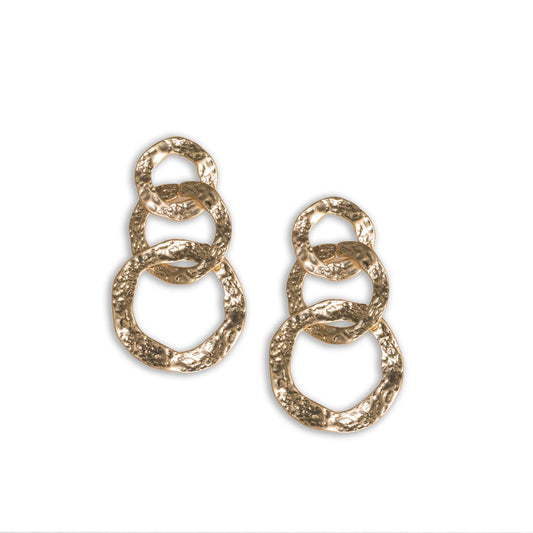 Orecchini pendenti a tre cerchi incatenati - Mya Accessories