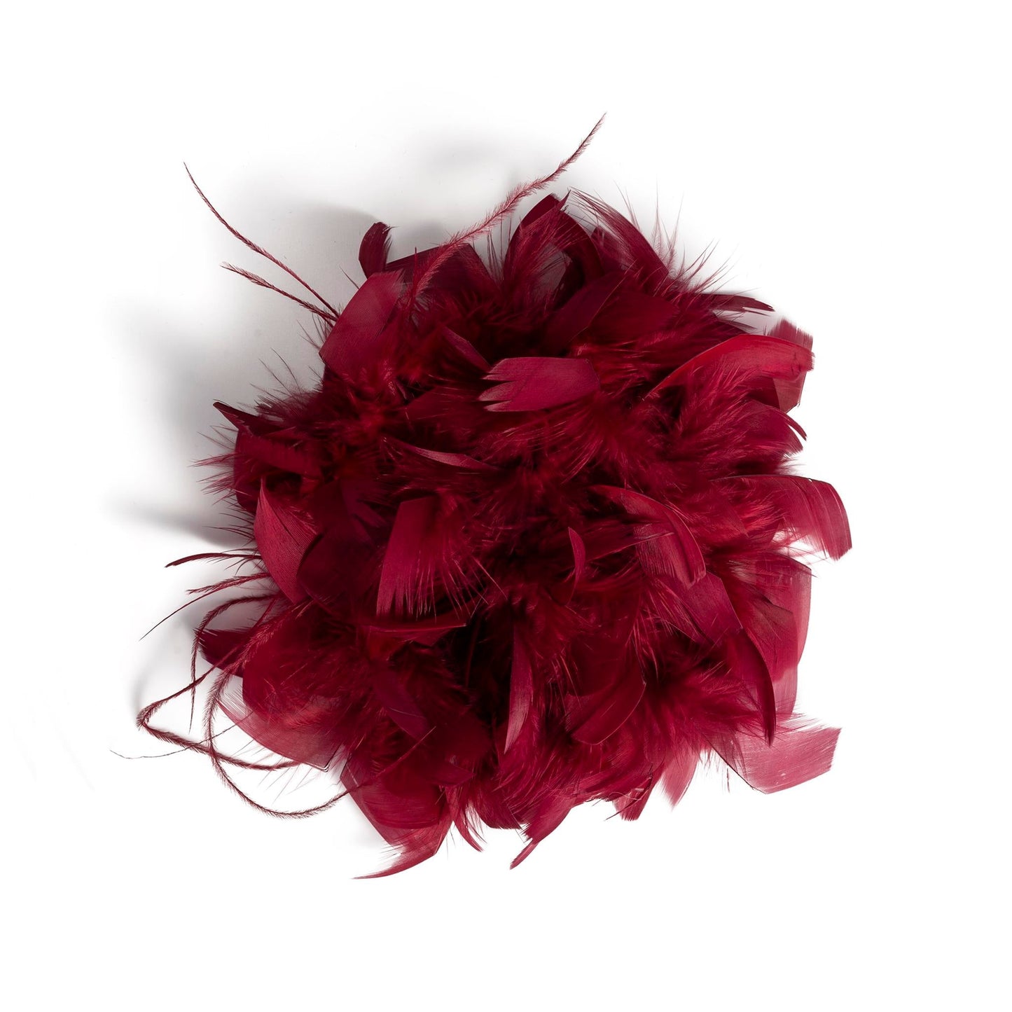 Spilla a fiore a piume bordeaux - Mya Accessories