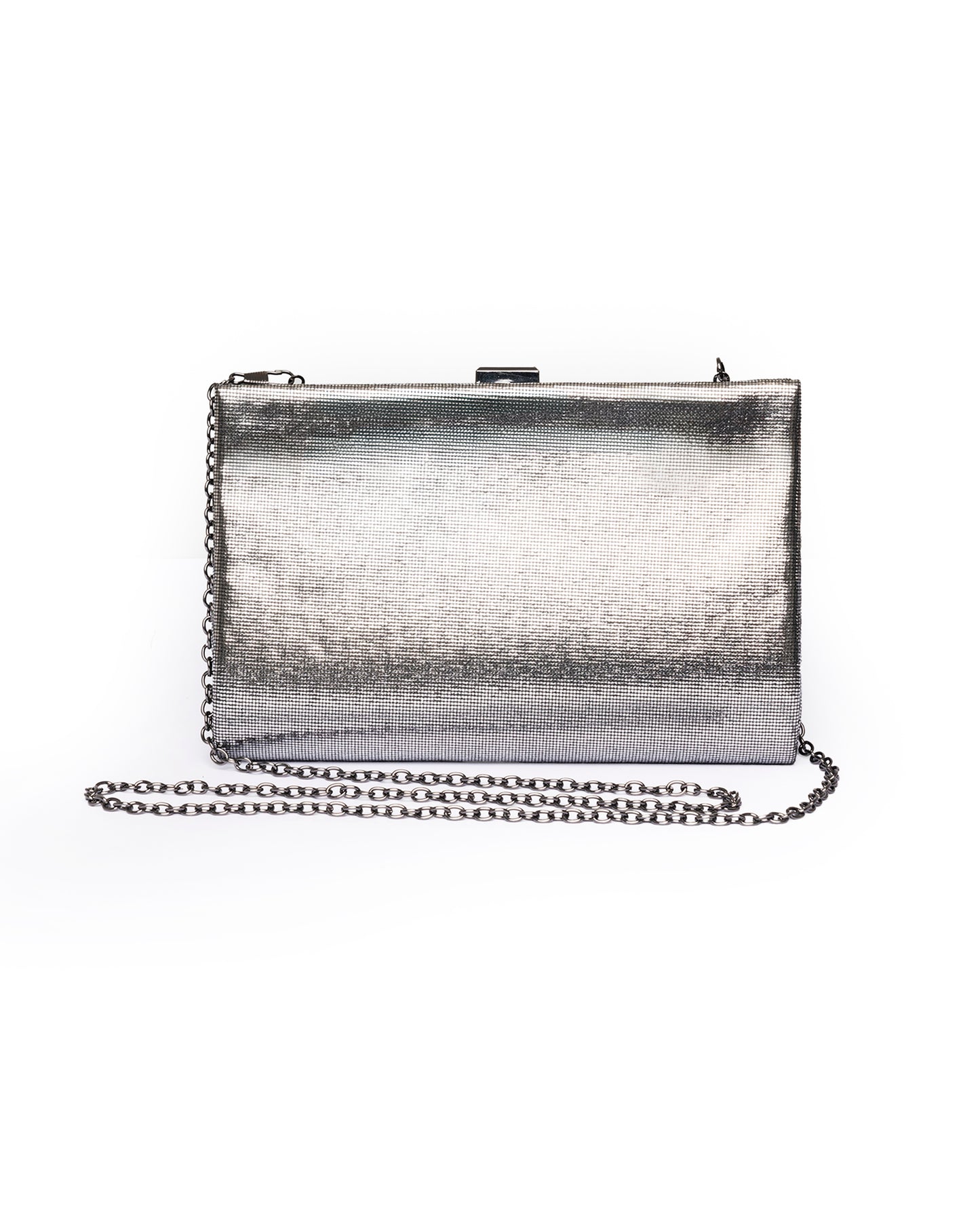 Borsa pochette lucida colore argento