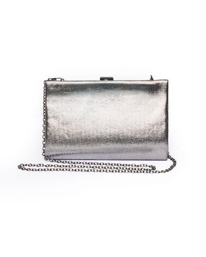 Borsa pochette lucida colore argento