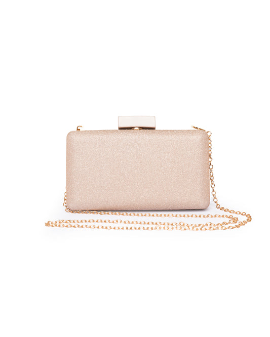 Borsa clutch brillantinata oro