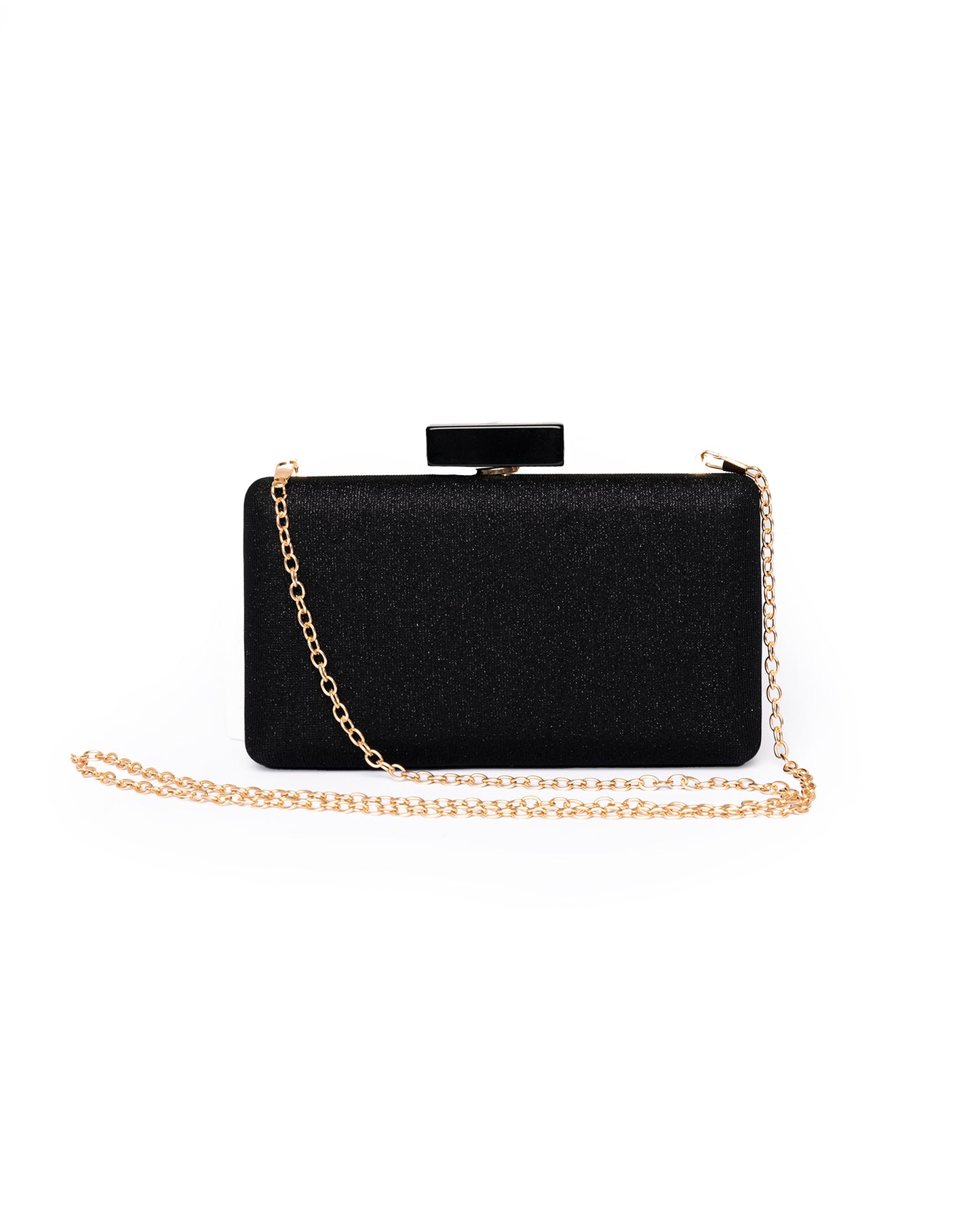 Borsa clutch brillantinata nera