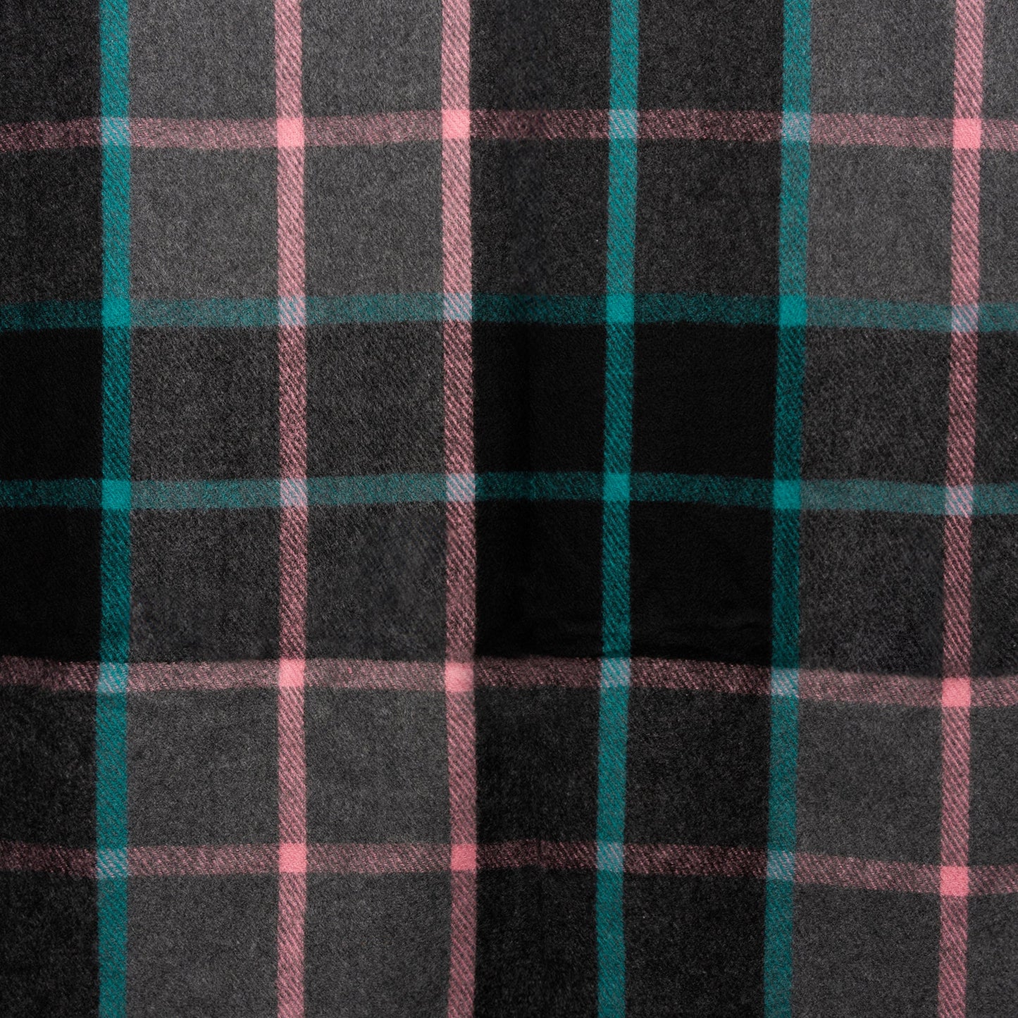 Sciarpa in lana nera con trama scozzese