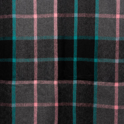Sciarpa in lana nera con trama scozzese