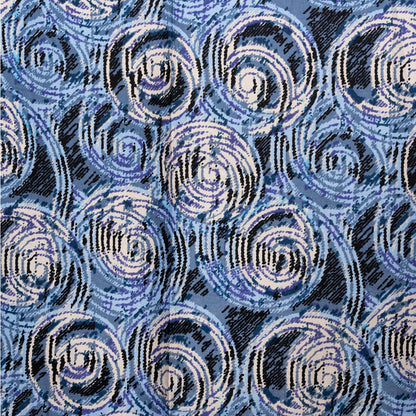 Sciarpa in cotone con stampa a spirale tono blu
