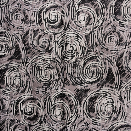 Sciarpa in cotone con stampa a spirale tono nero