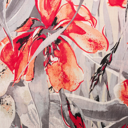 Sciarpa con stampa floreale tinta nera
