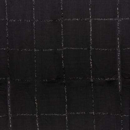 Sciarpa in cotone tinta  nera con texture a griglia glitterata