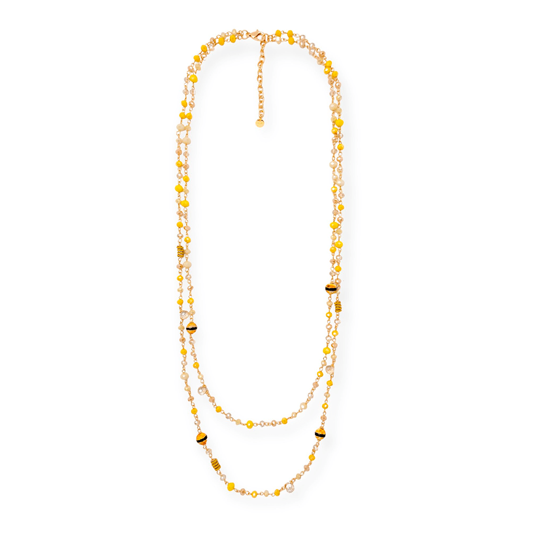 Collana a due fili con pietre sui toni del giallo - Mya Accessories