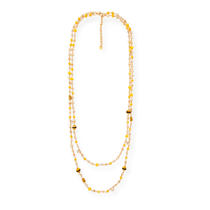 Collana a due fili con pietre sui toni del giallo - Mya Accessories