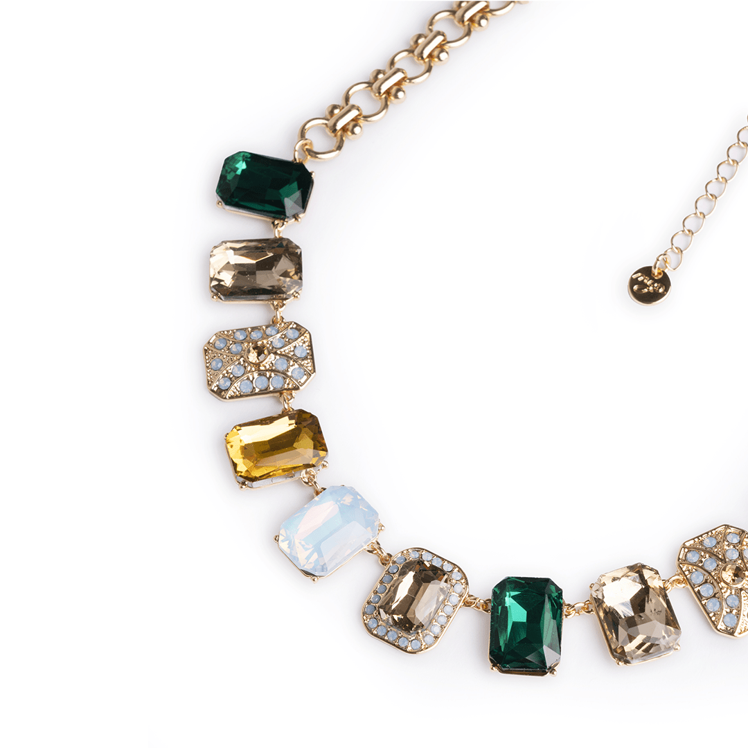 Collana girocollo con inserti in vetro multicolore - Mya Accessories