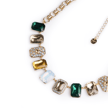 Collana girocollo con inserti in vetro multicolore - Mya Accessories
