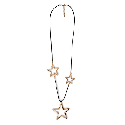 Collana con laccio in cuio nero con pendente a stella - Mya Accessories