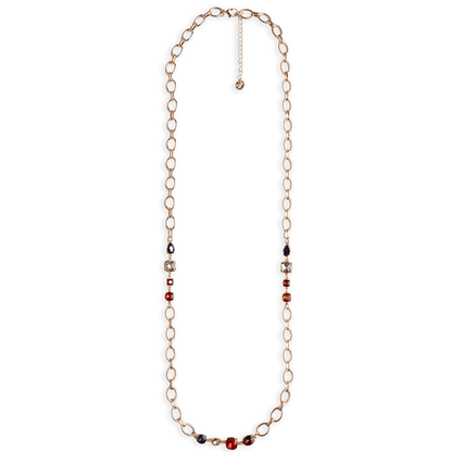 Collana lunga a catena con pietre in vetro tono topazio - Mya Accessories