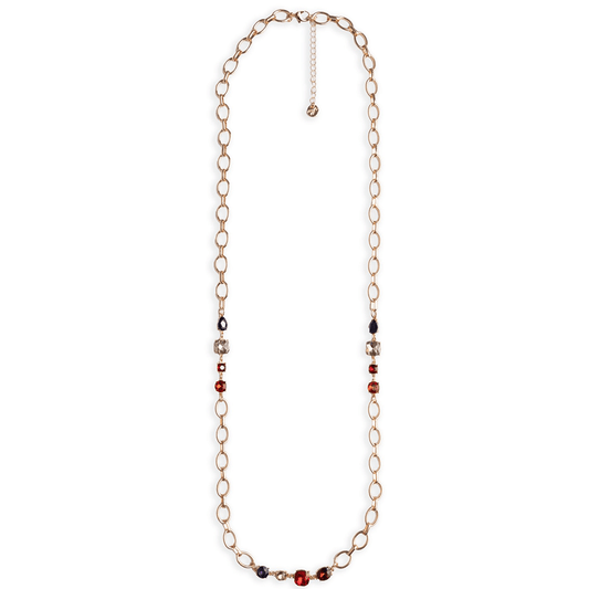 Collana lunga a catena con pietre in vetro tono topazio - Mya Accessories