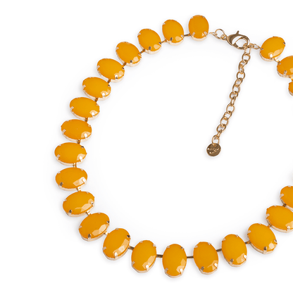 Collana girocollo con pietre ovali in resina senape - Mya Accessories