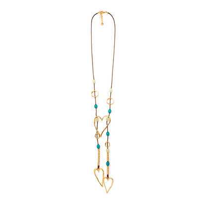 Collana con laccio e pendente a forma di cuore azzurro - Mya Accessories