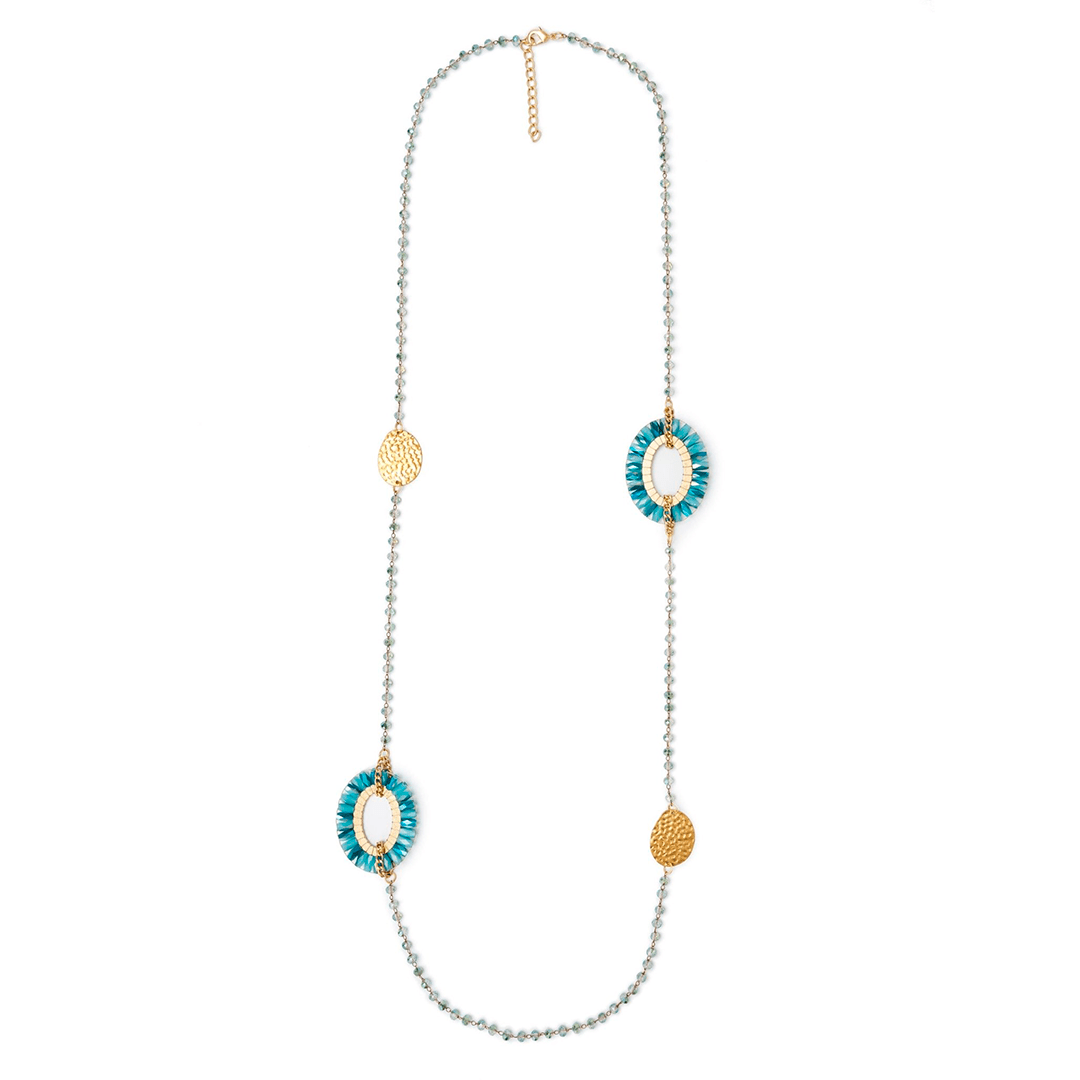 Collana lunga con microcristalli azzurri - Mya Accessories