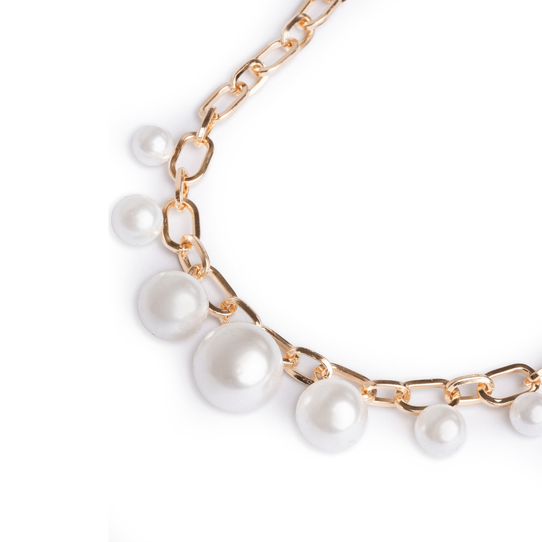 Collana girocollo a catena con sfere perlate pendenti - Mya Accessories