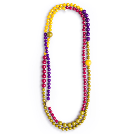 Collana lunga con sfere multicolore in acrilico - Mya Accessories