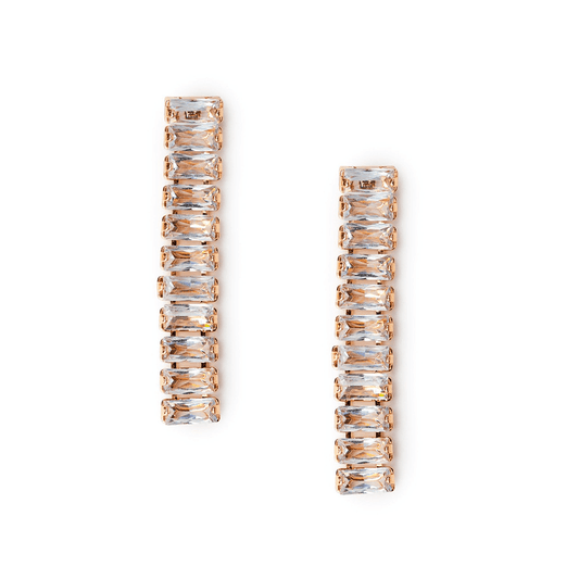 Orecchino pendente con pietre rettangolari in vetro crystal - Mya Accessories