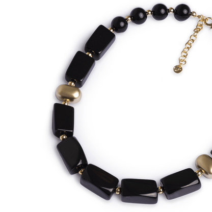 Collana girocollo in resina ed acrilico nero - Mya Accessories
