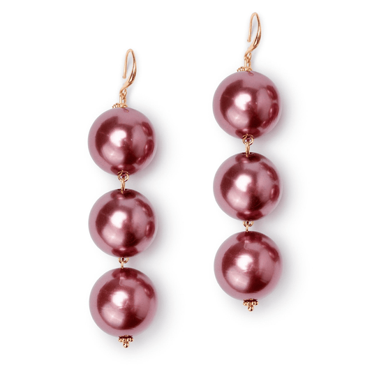 Orecchini balls in acrilico di colore rosa - Mya Accessories