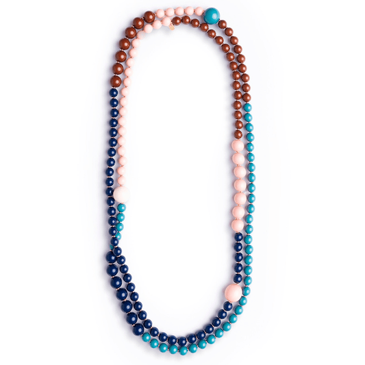 Collana lunga con sfere multicolore in acrilico - Mya Accessories