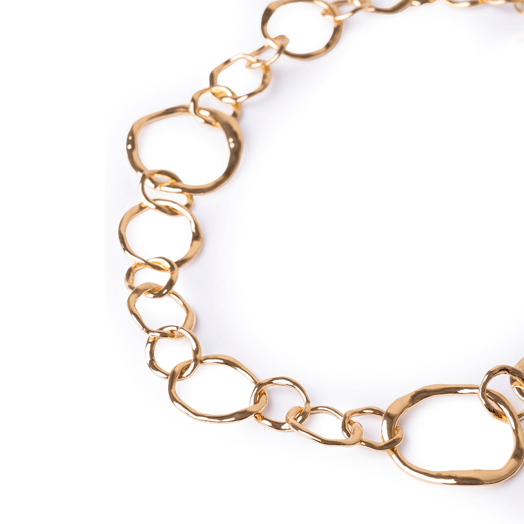 Collana girocollo con cerchi in metallo martellati - Mya Accessories