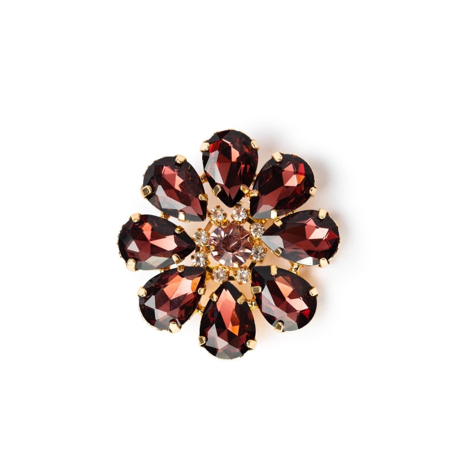 Spilla a fiore con pietre in vetro amestista - Mya Accessories