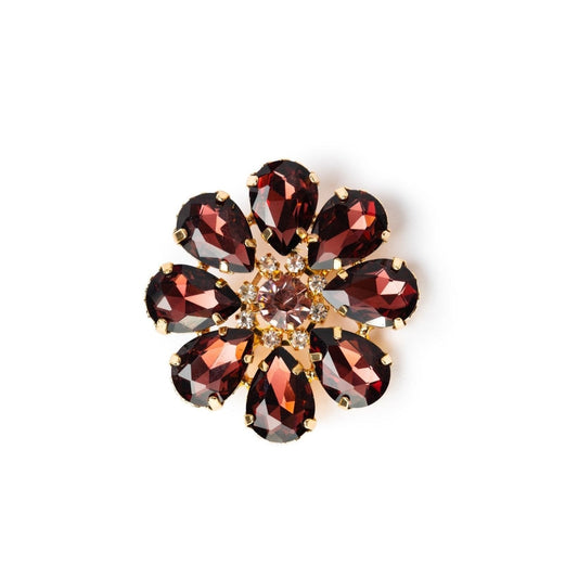 Spilla a fiore con pietre in vetro amestista - Mya Accessories