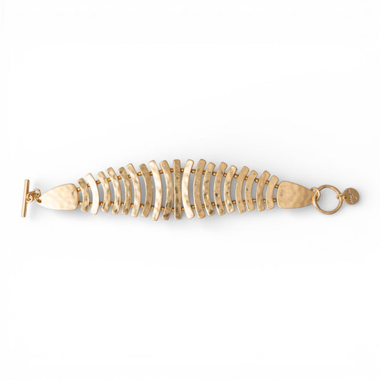 Bracciale a lisca di pesce in metallo antichizzato