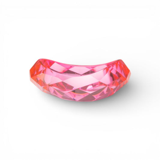 Bracciale bangle con design sfaccettato trasparente rosa