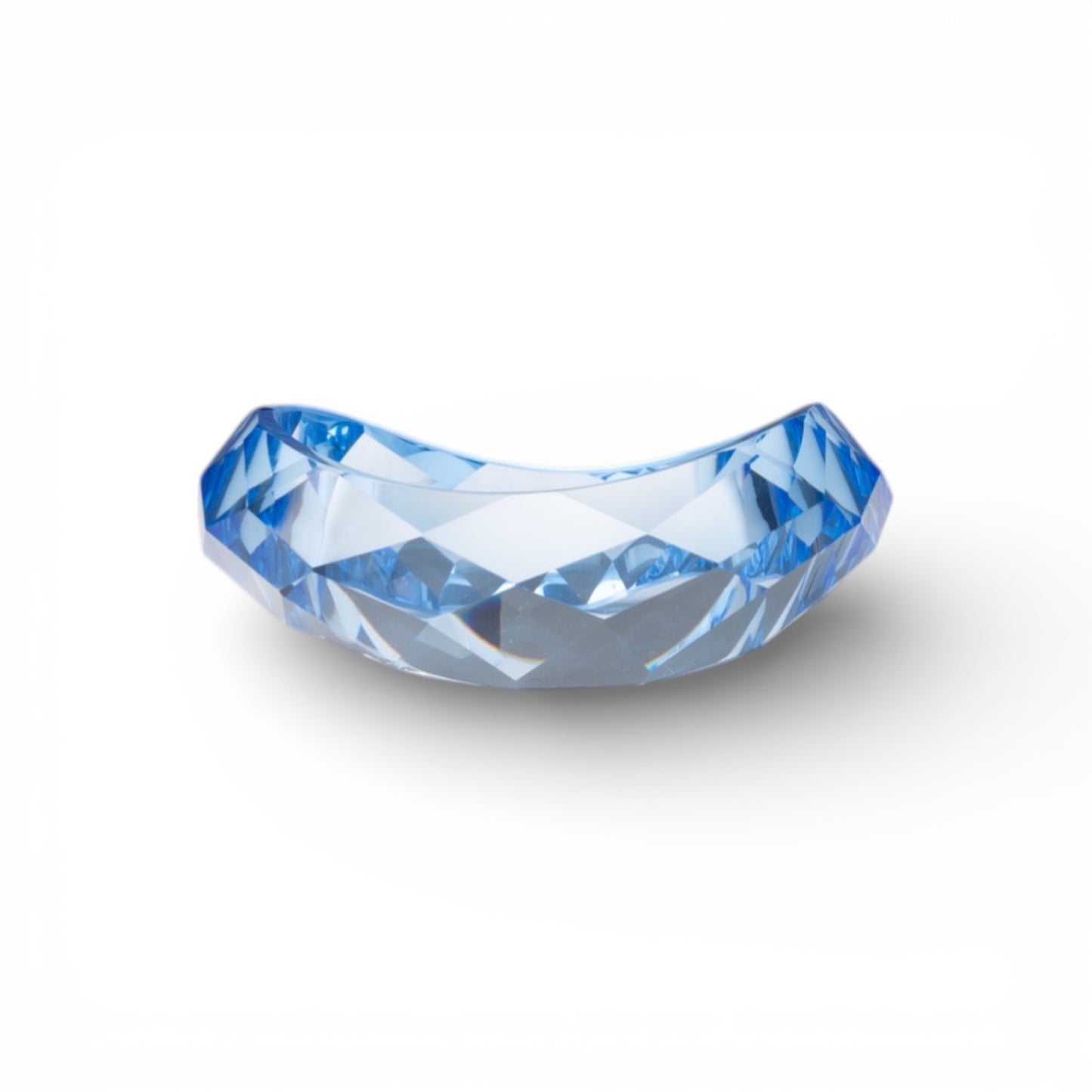 Bracciale bangle con design sfaccettato trasparente blu