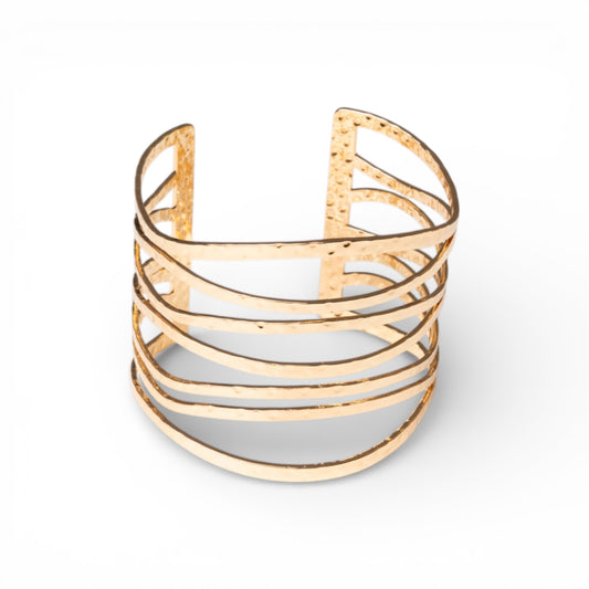 Bracciale rigido a fascia in metallo aperto