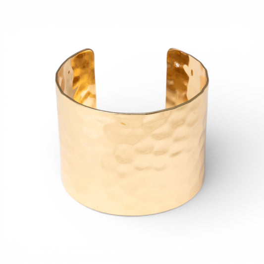 Bracciale rigido a fascia in metallo martellato