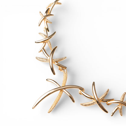 Collana girocollo a catena sottile con design a stella marina