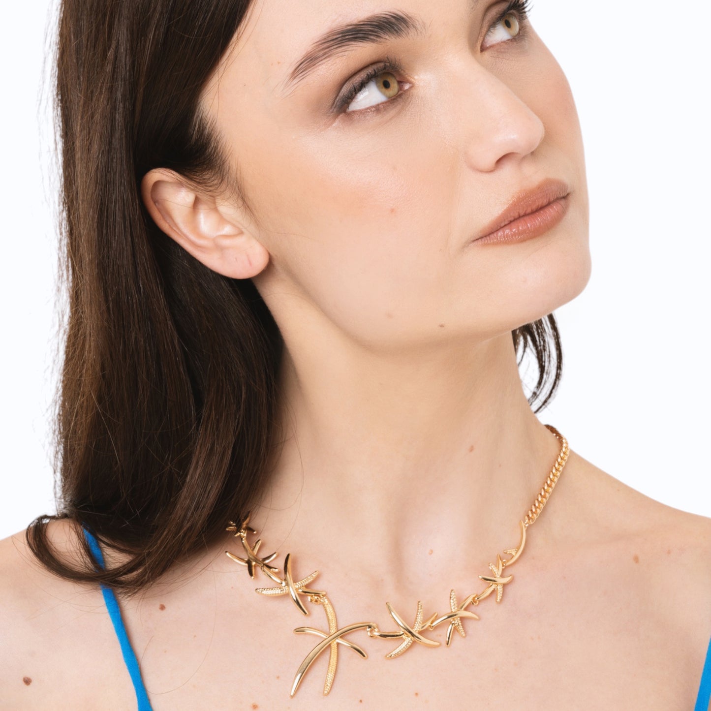 Collana girocollo a catena sottile con design a stella marina