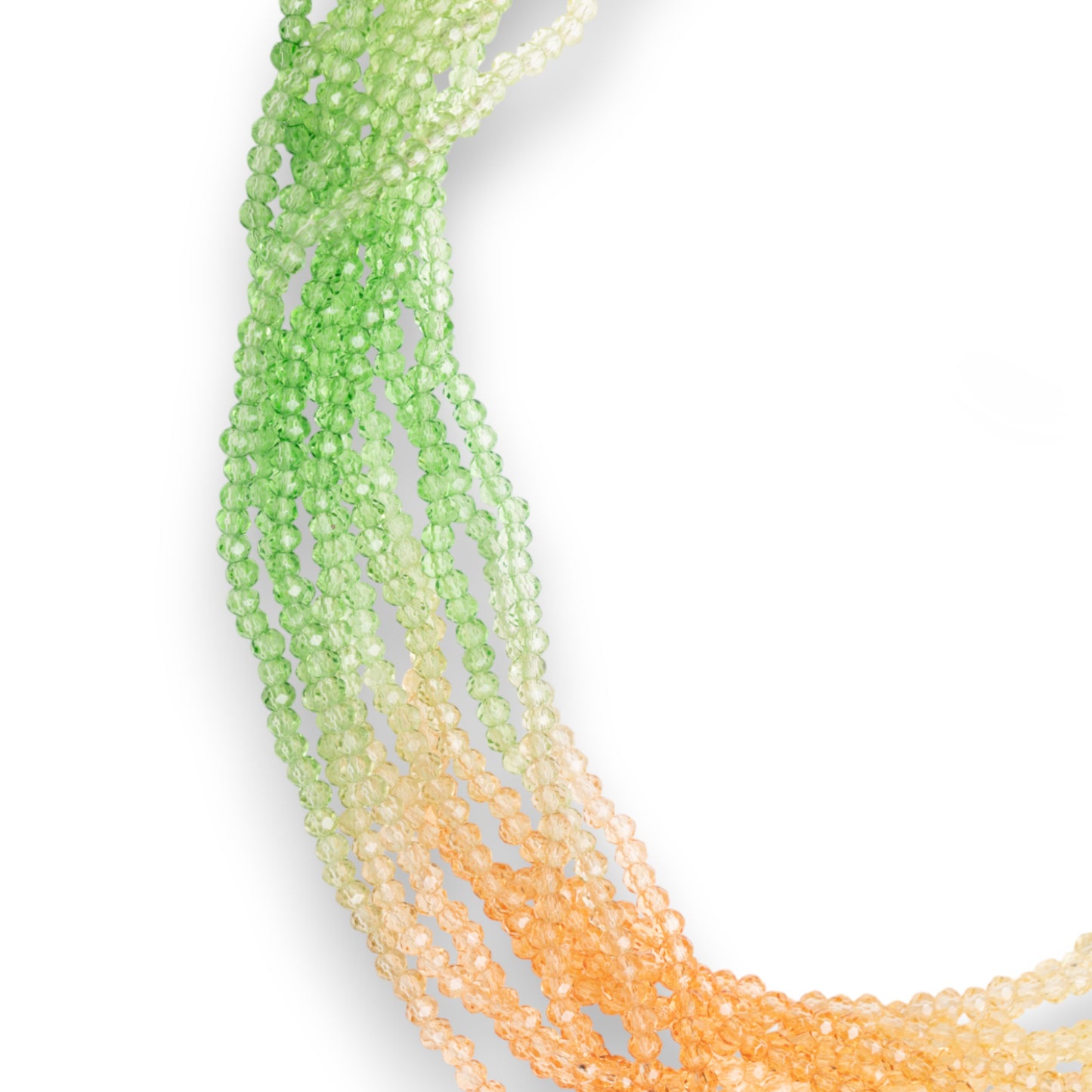 Collana girocollo multi filo di pietre in vetro multicolore