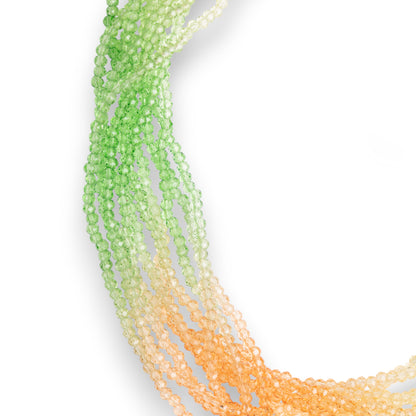 Collana girocollo multi filo di pietre in vetro multicolore