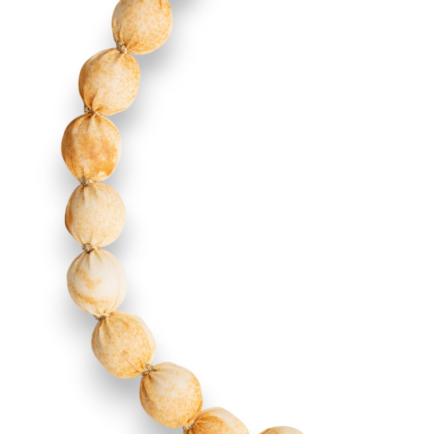 Collana girocollo con caramelle in cotone tono beige