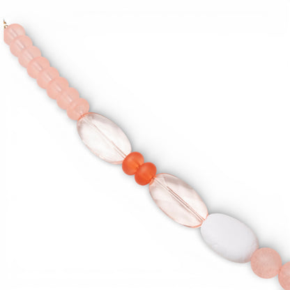 Collana lunga a catena con pietre in acrilico arancio