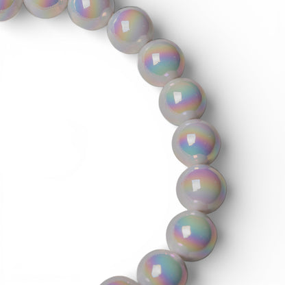 Collana girocollo con sfere in acrilico lucide grigie