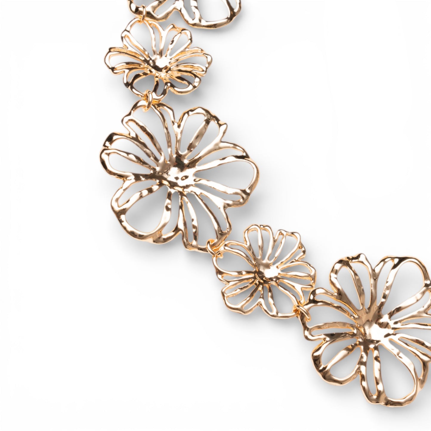 Collana girocollo in metallo con design a fiore