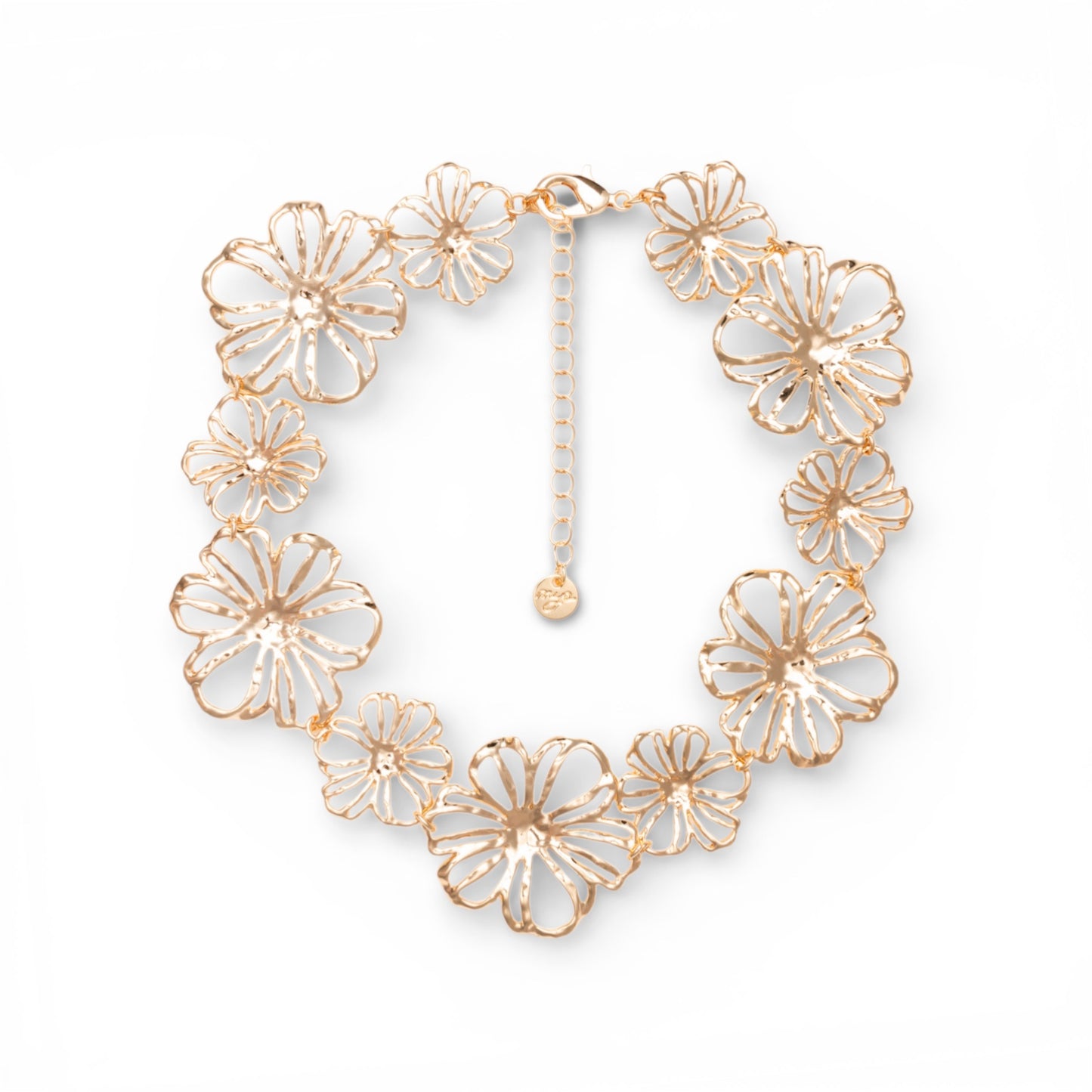 Collana girocollo in metallo con design a fiore
