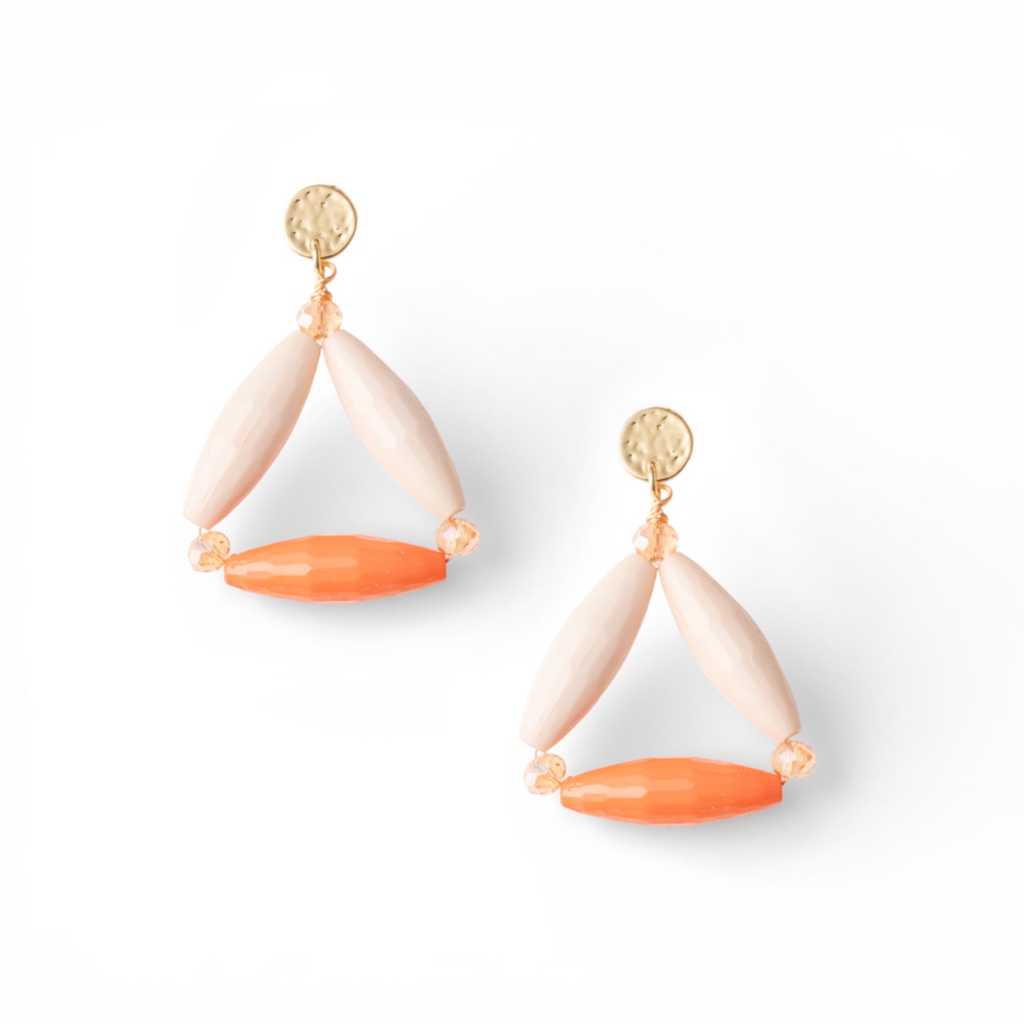 Orecchini pendenti con design triangolare tono arancio