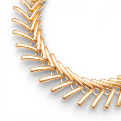 Collana girocollo in metallo con design a foglie stilizzate