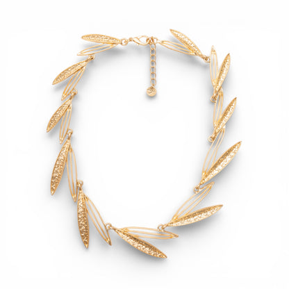 Collana girocollo in metallo con design a foglie