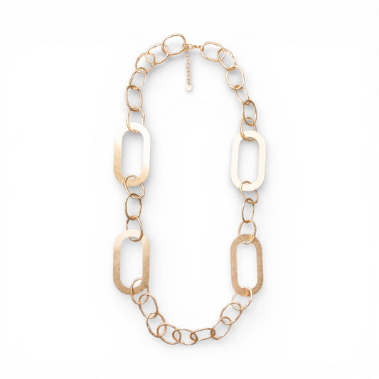 Collana lunga a catena grossa in metallo antichizzato