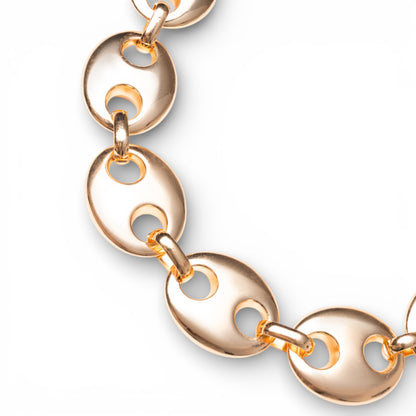 Collana girocollo in metallo lucido con design a bottoni